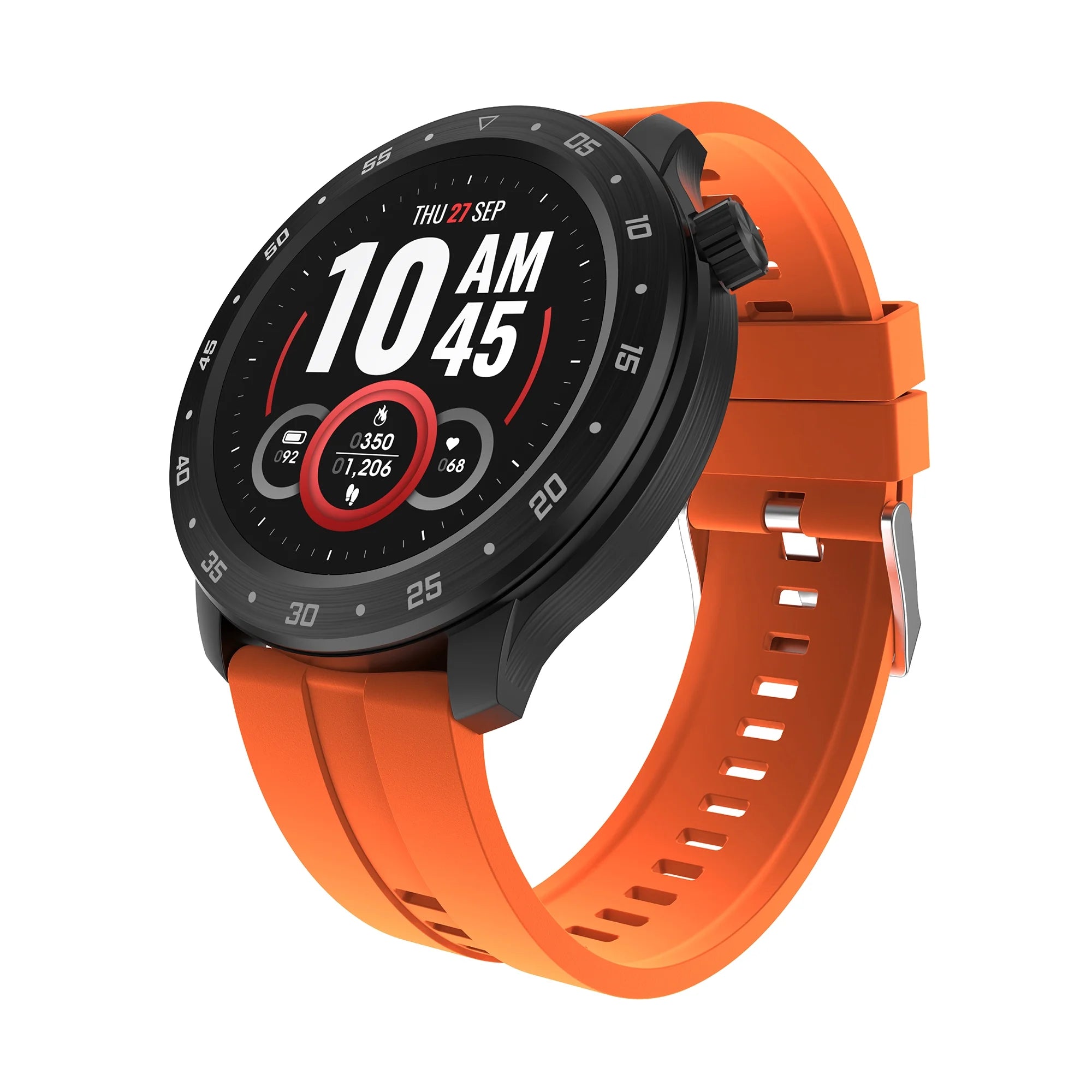 iTech Bold 3 Men Smart Watch, Orange, Silicone Strap