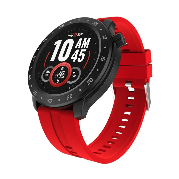 Men Smart Watch, Red, Silicone Strap