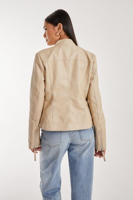 Faux PU Leather Biker Jacket