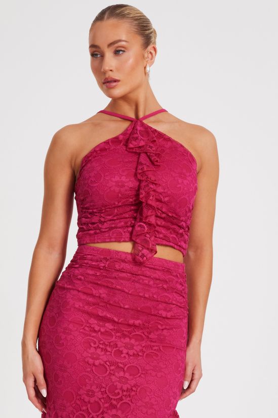 Pink Lace Crop Top