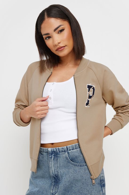 Petite Jersey Bomber Jacket