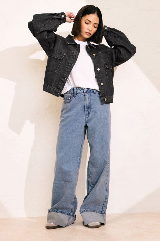 Petite Denim Balloon Sleeve Jacket