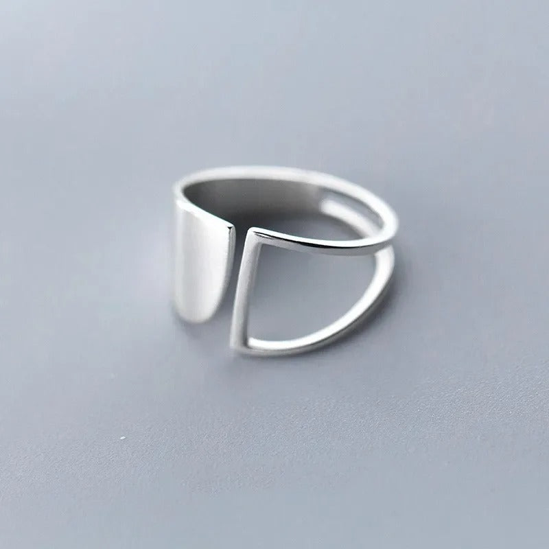 925 Sterling Silver Double Lines Cocktail Ring