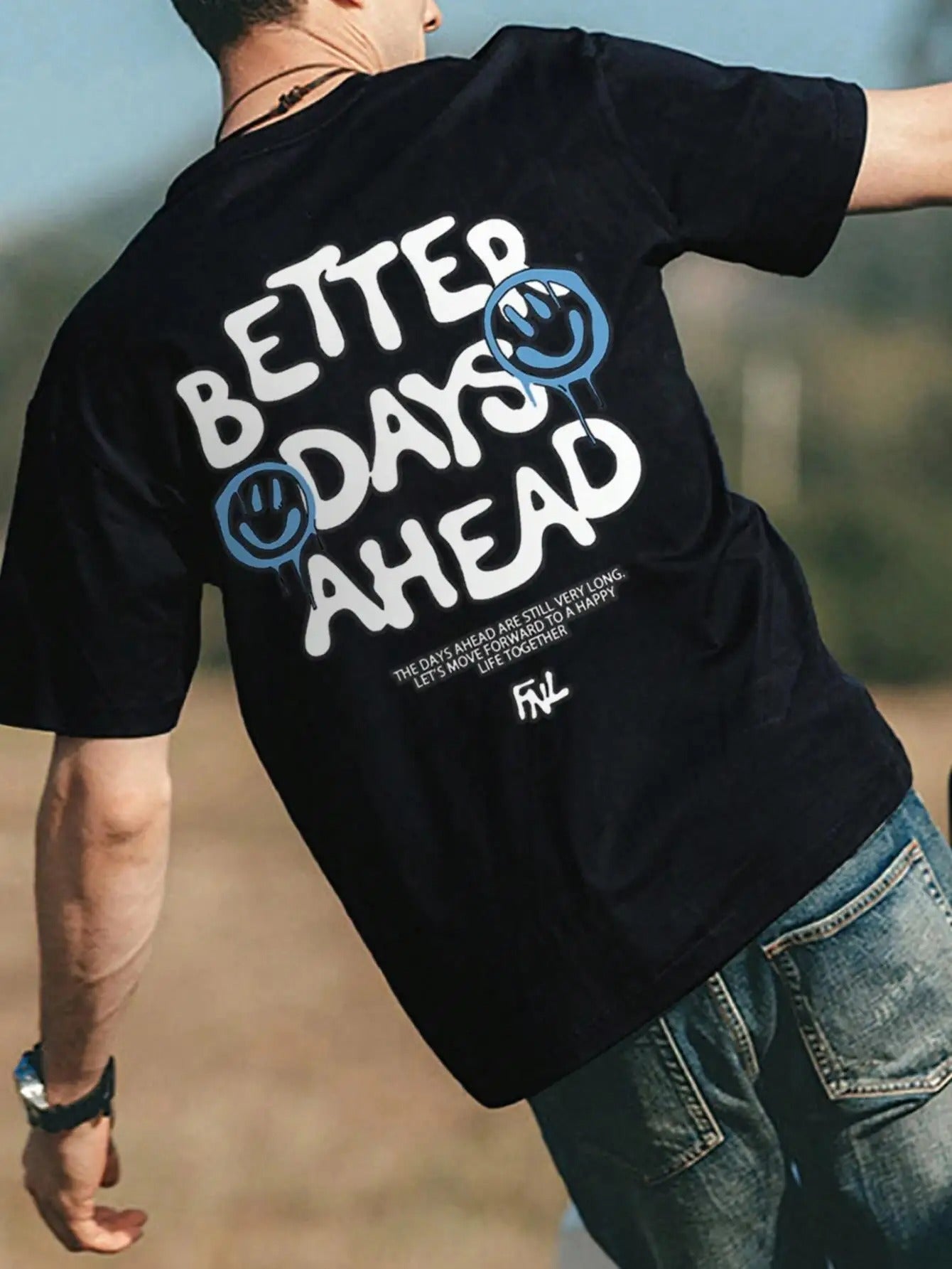 "Better Days Ahead" Men's Oversized Cotton T-Shirt