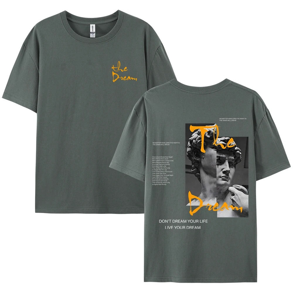 "Live Your Dream" Men's Summer Streetwear T-Shirt