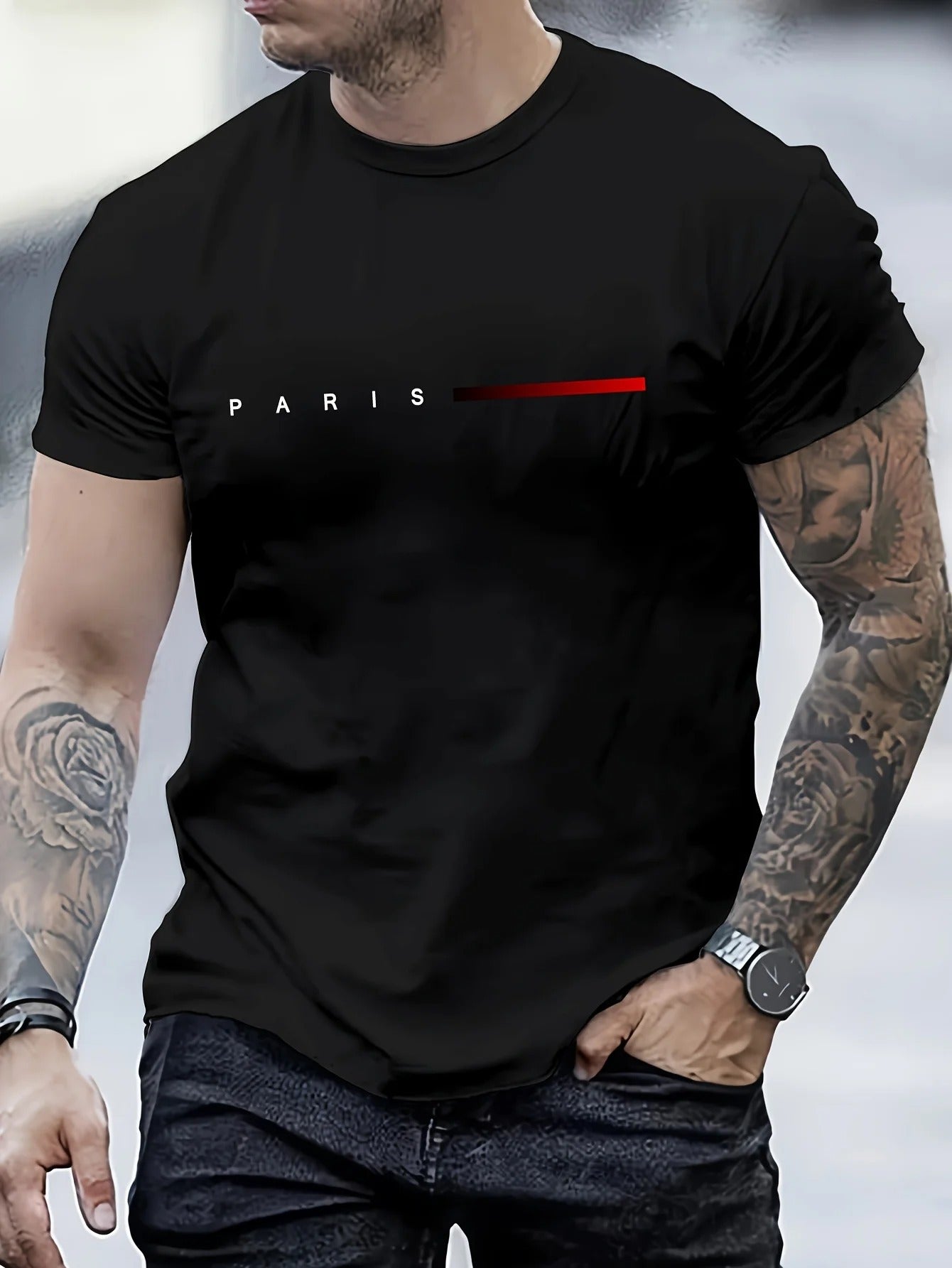 Men’s Creative Letter Print T-Shirt