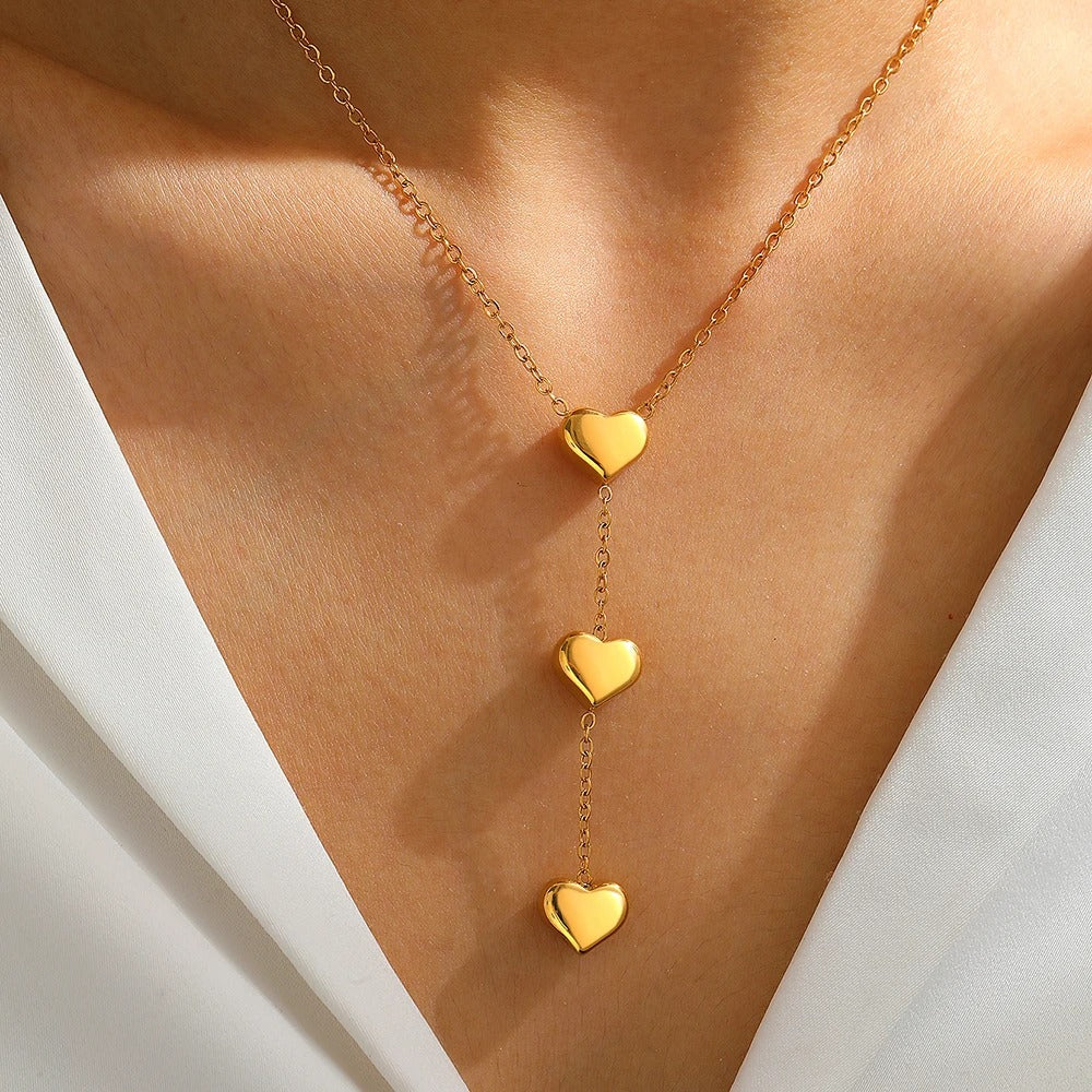 Peach Heart Pendant Necklace