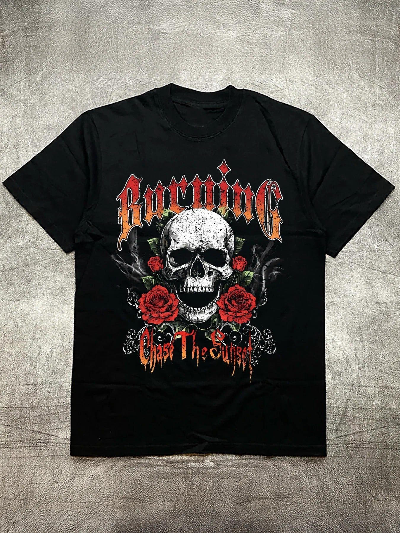 Men's Black Cotton T-Shirt – Skull & Rose