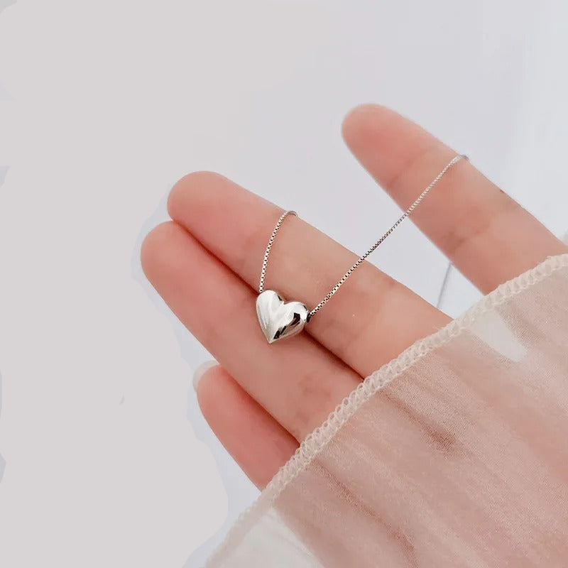 925 Sterling Silver Heart-Shaped Love Necklace Pendant