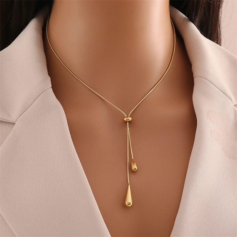 Geometric Charm Choker Necklace & Earring Set