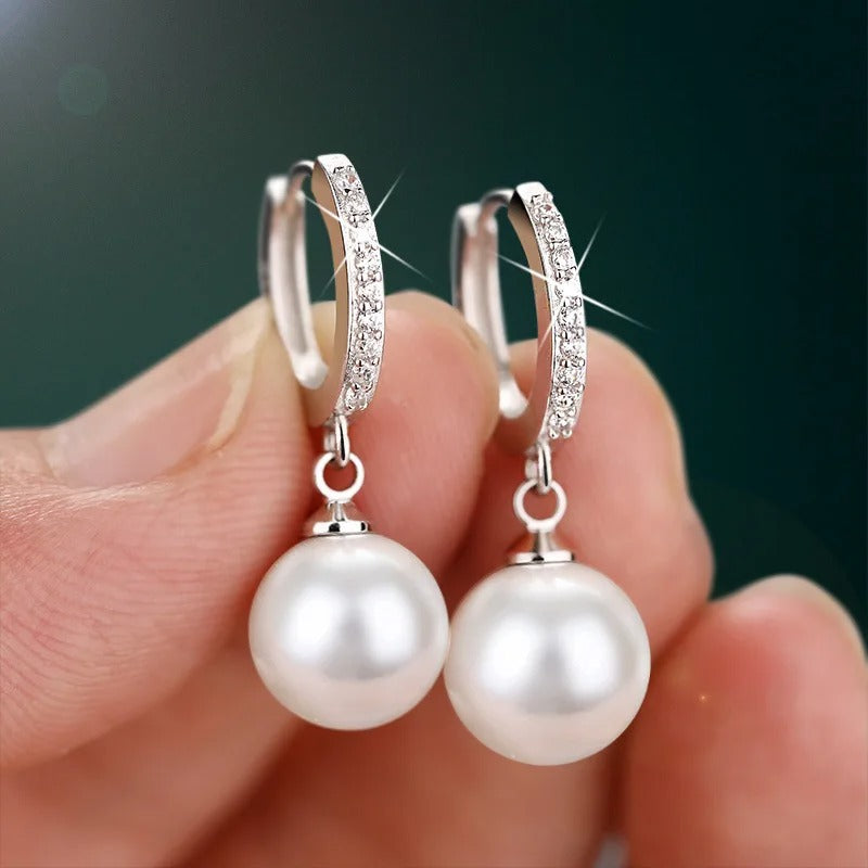 Freshwater Pearl Drop Earrings in 925 Sterling Silver