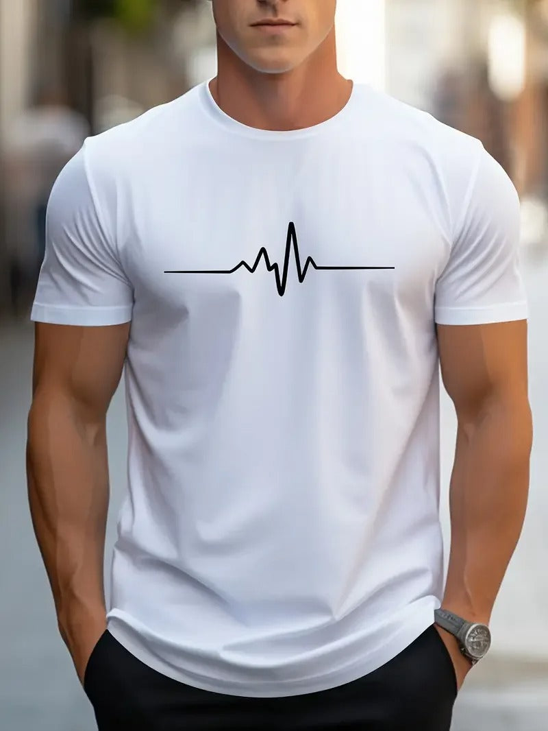 Creative Print Men’s Cotton Crew Neck T-Shirt