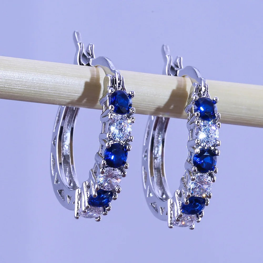 925 Sterling Silver CZ Round Stud Earrings for Women