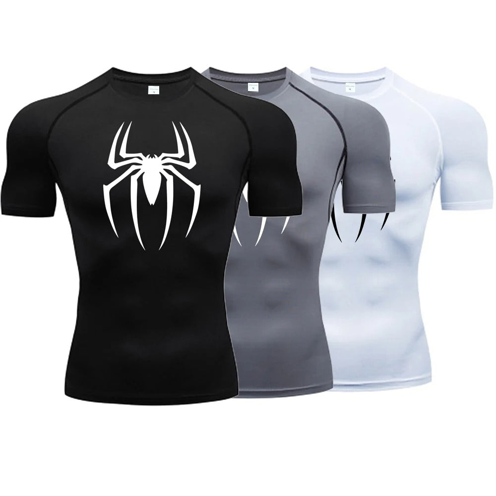 Men’s Spider Print Compression T-Shirt