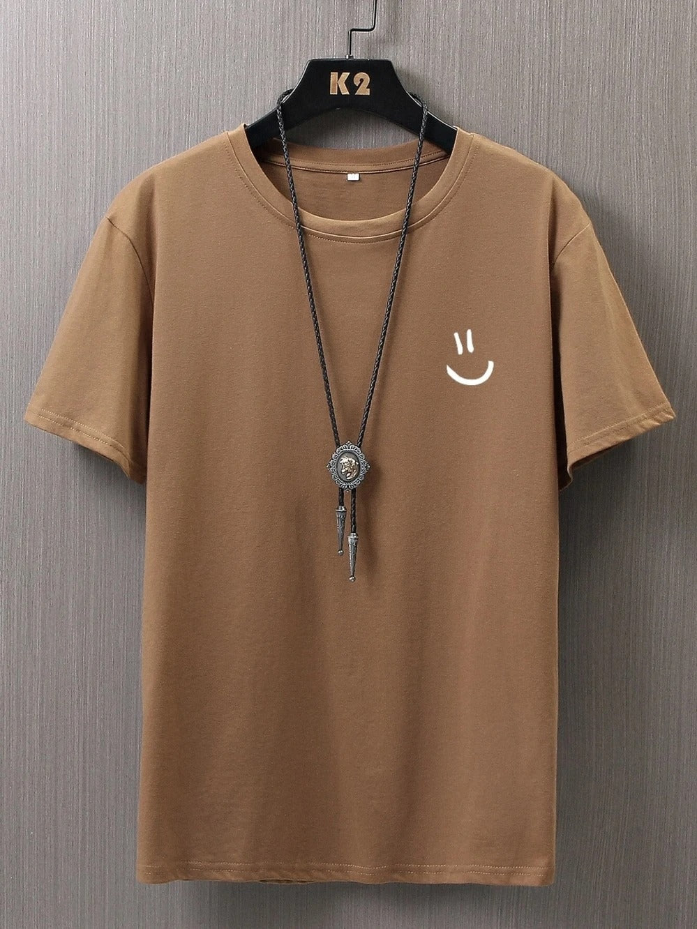 Men’s Minimalist Smile Face Graphic T-Shirt