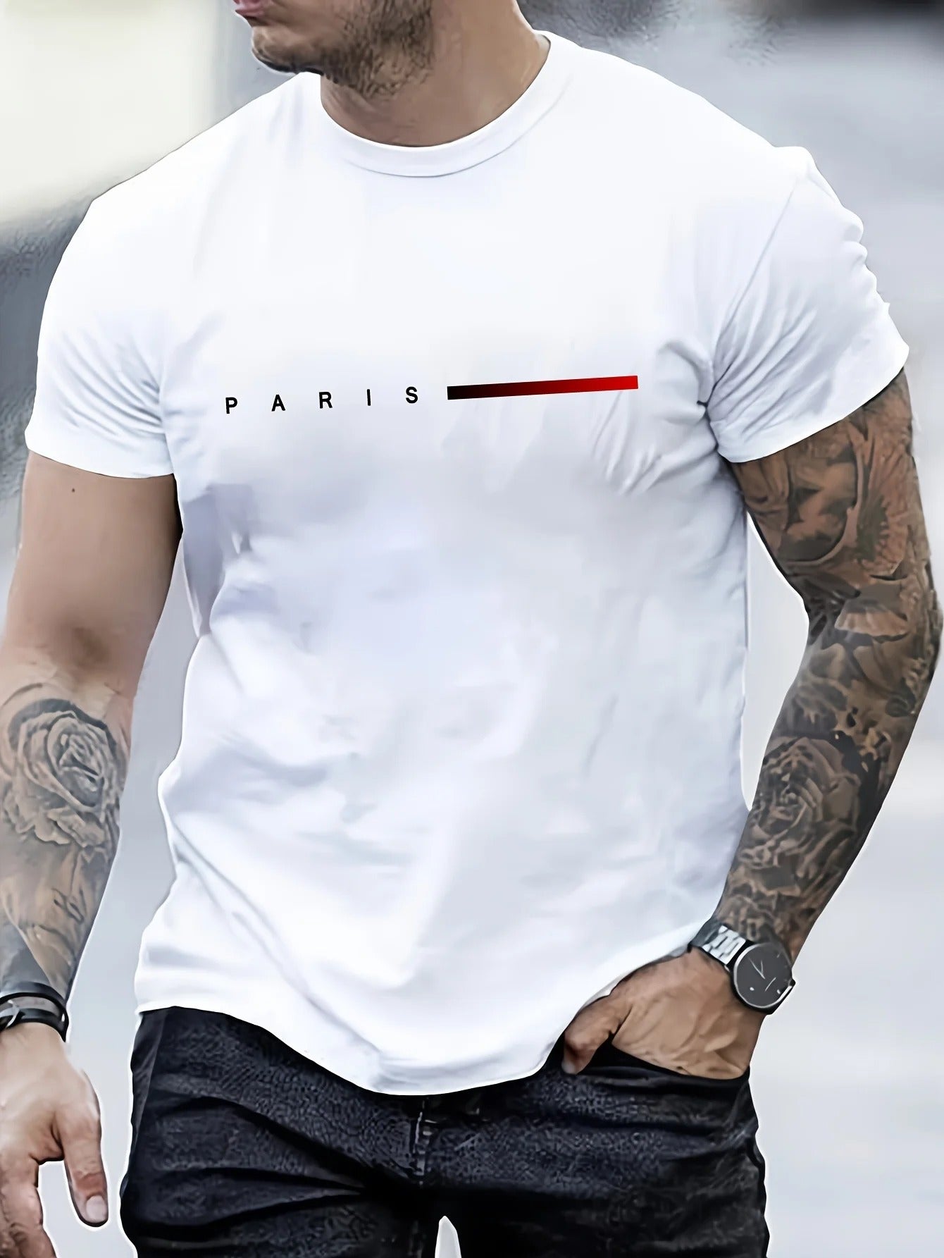 Men’s Creative Letter Print T-Shirt