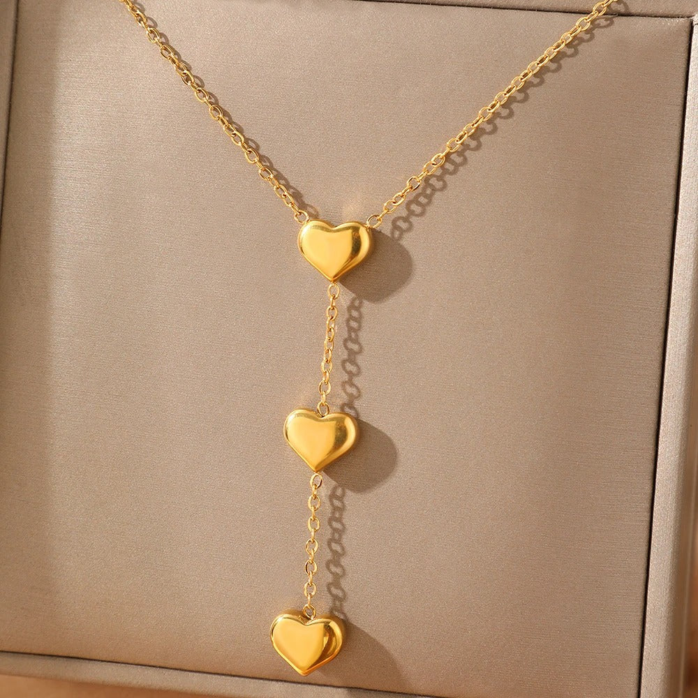 Peach Heart Pendant Necklace