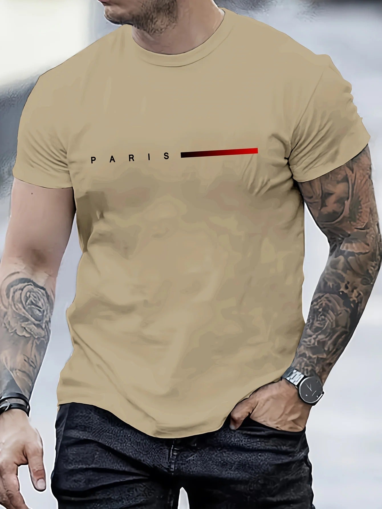 Men’s Creative Letter Print T-Shirt