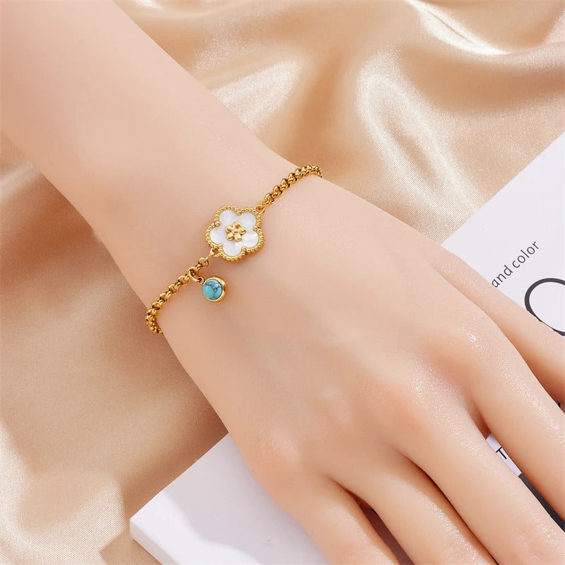 Cute Flower Five-Leaf Clover Bracelet
