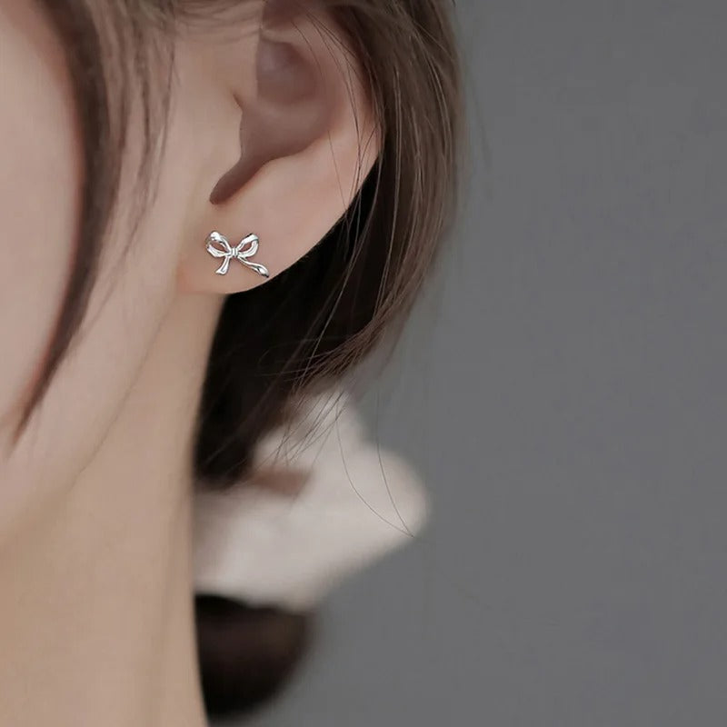 Sweet Hollow Bow Stud Earrings