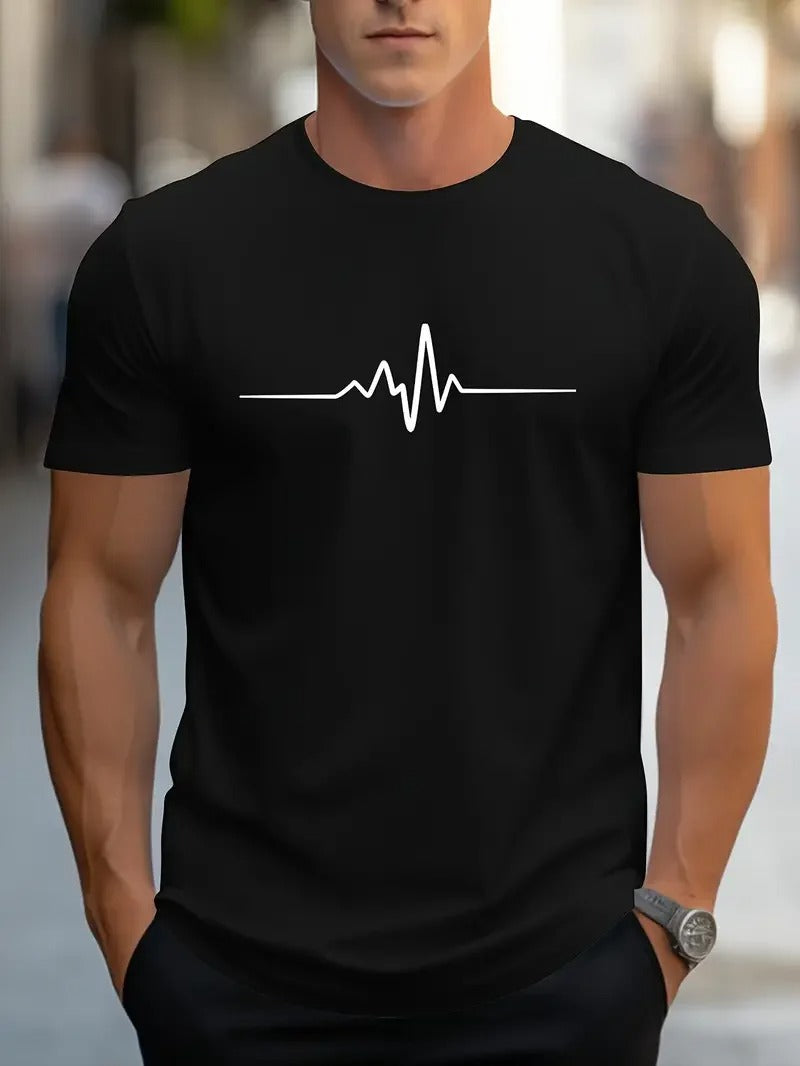 Creative Print Men’s Cotton Crew Neck T-Shirt