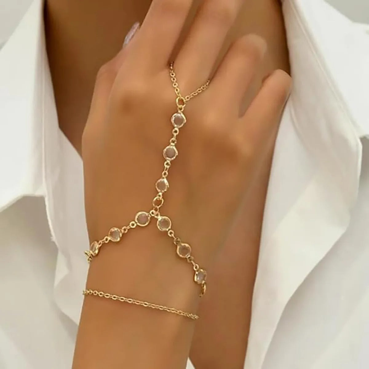 Crystal Finger Chain Bracelet