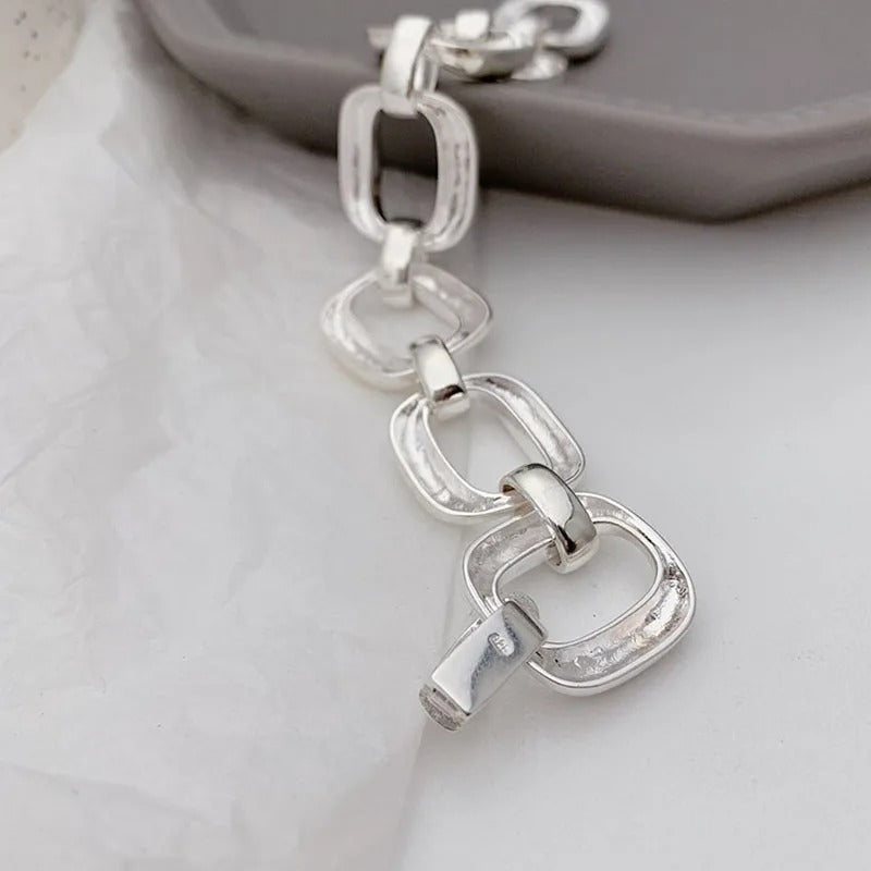 925 Sterling Silver Vintage Geometric Cuff Bracelet