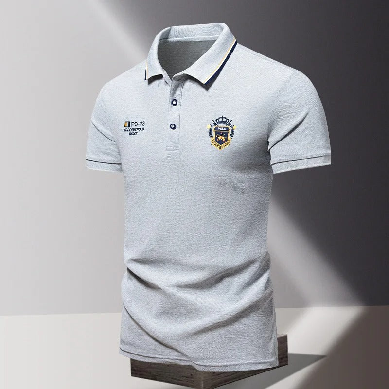 Men’s Embroidered Cotton Polo Shirt