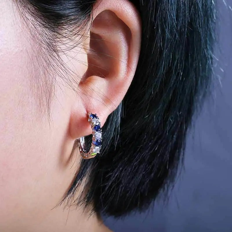 925 Sterling Silver CZ Round Stud Earrings for Women