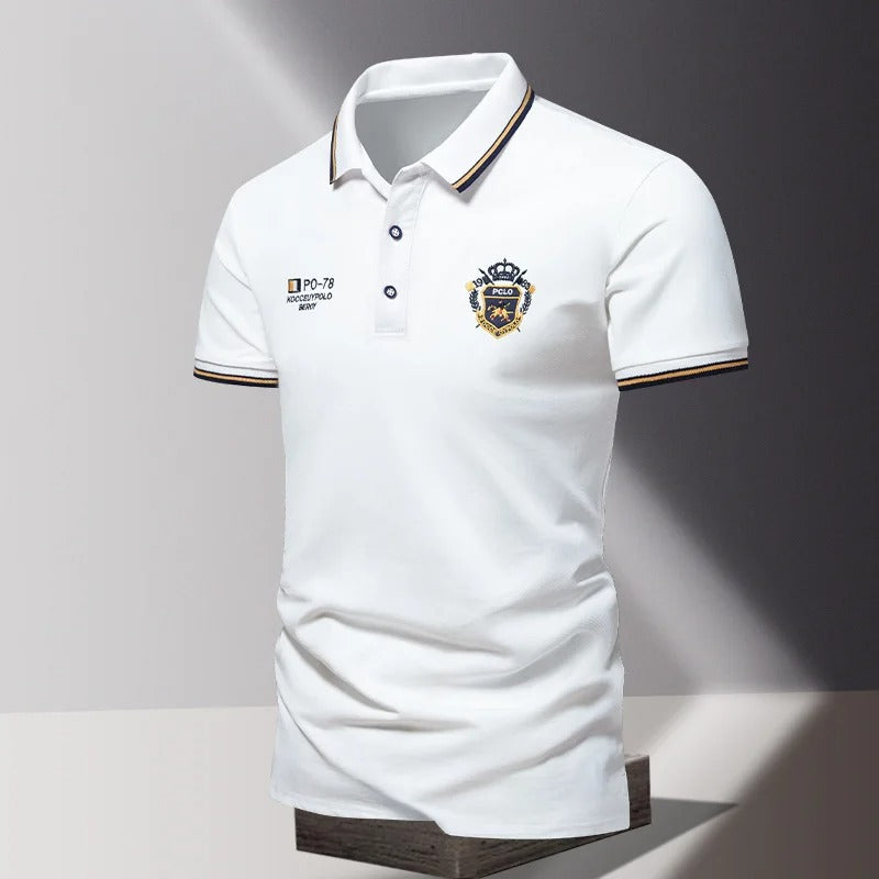 Men’s Embroidered Cotton Polo Shirt