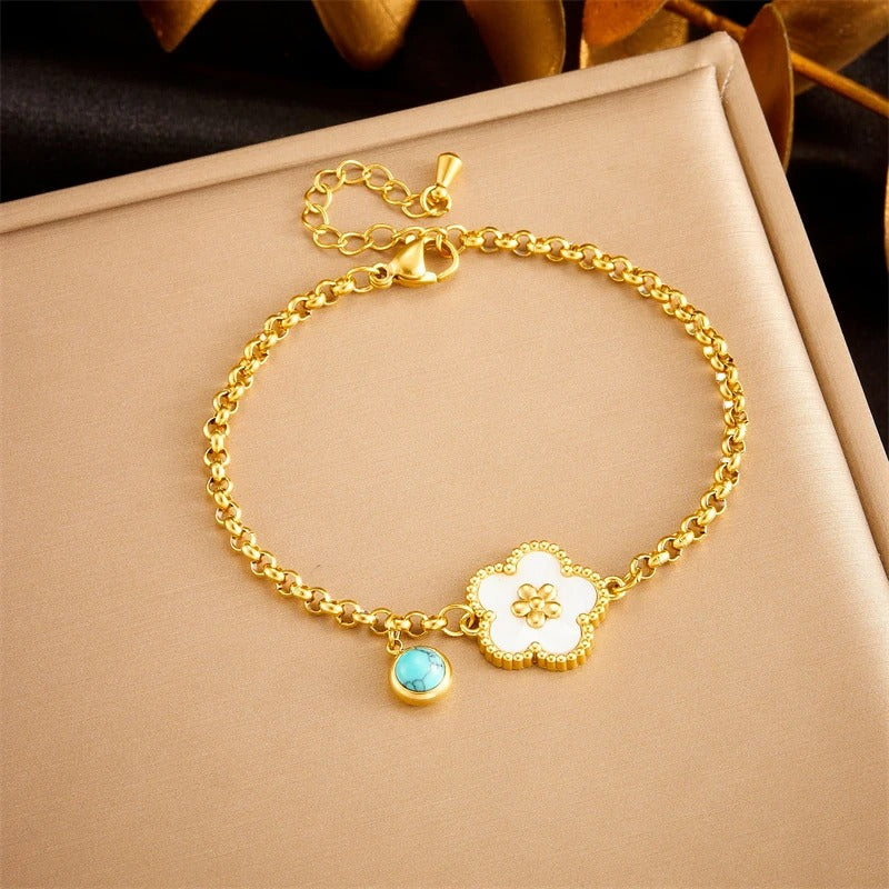 Cute Flower Five-Leaf Clover Bracelet