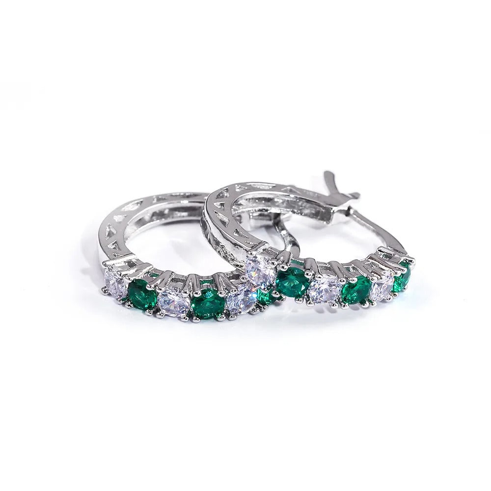 925 Sterling Silver CZ Round Stud Earrings for Women