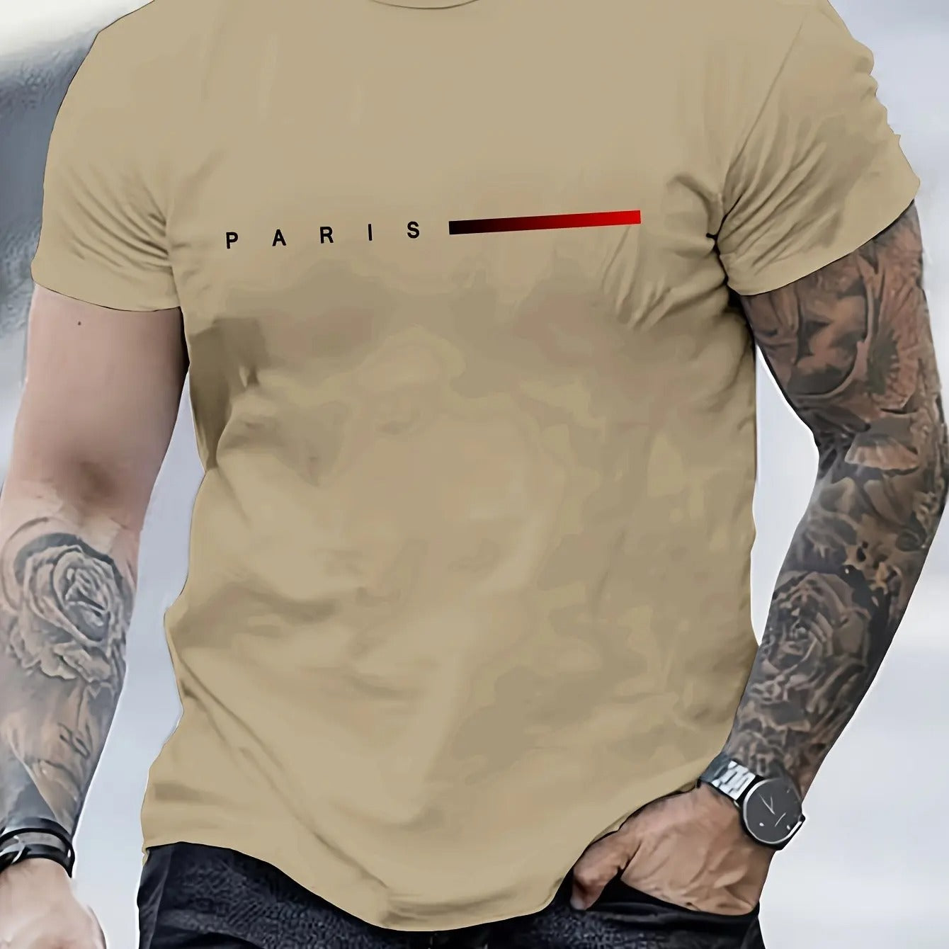 Men’s Creative Letter Print T-Shirt
