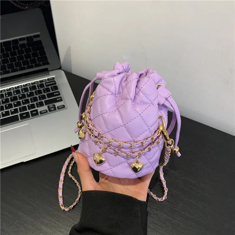 Fashion Solid Color Chain Mini Crossbody Bag