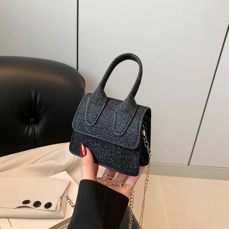Fashion Solid Color Chain Mini Crossbody Bag