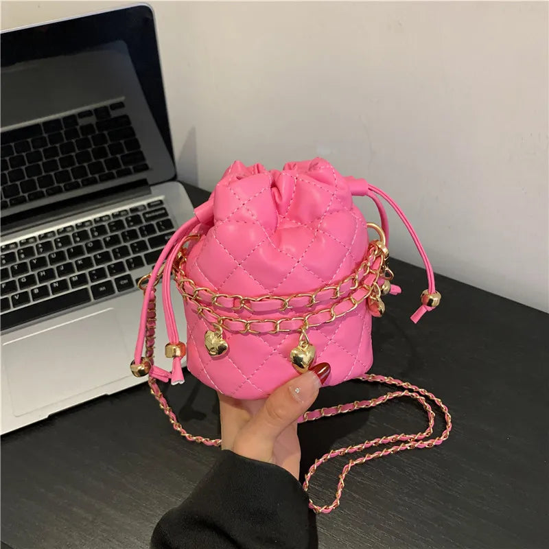 Fashion Solid Color Chain Mini Crossbody Bag