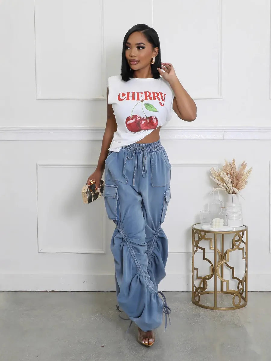 Creative Drawstring Loose Jeans