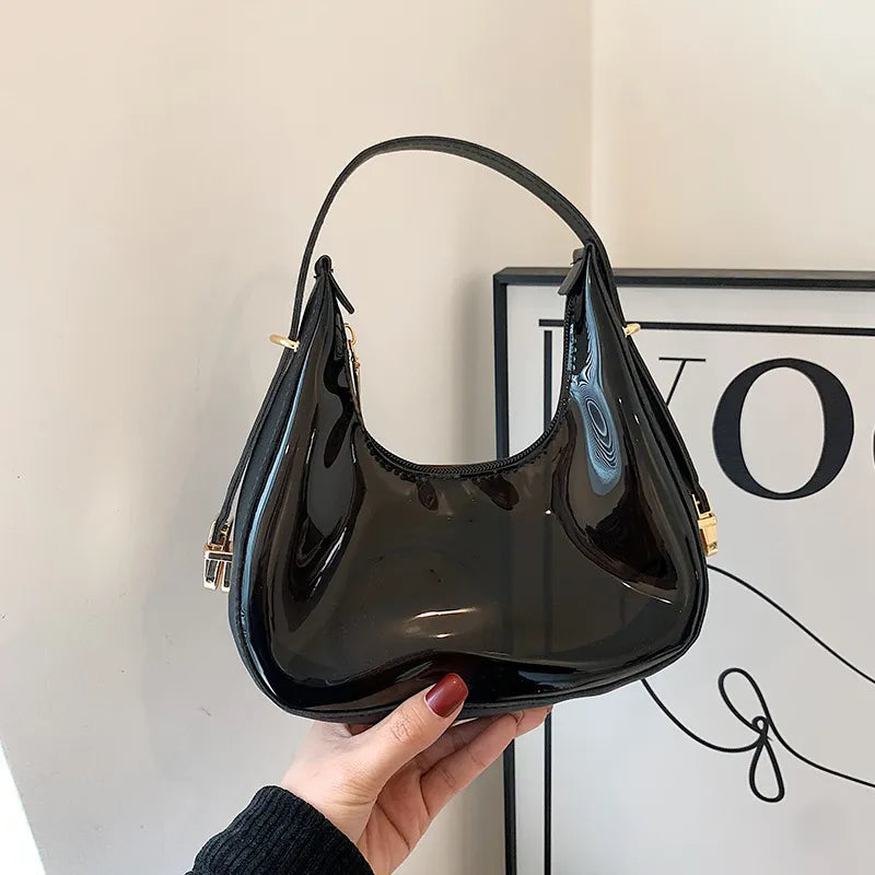 Women Fashion Popular Retro Transparent Clear Jelly Shoulder Bag