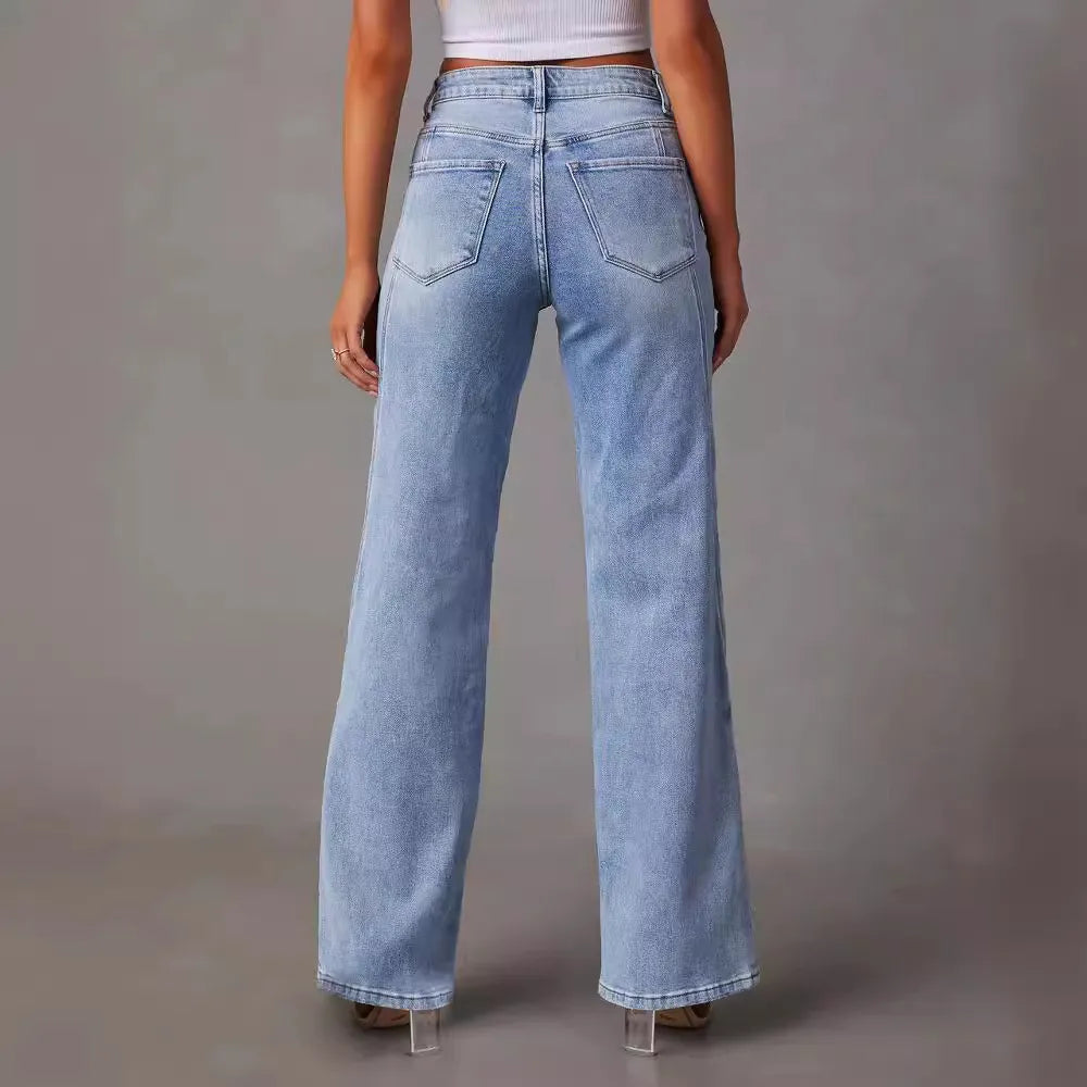 Casual High Waist Loose Jeans