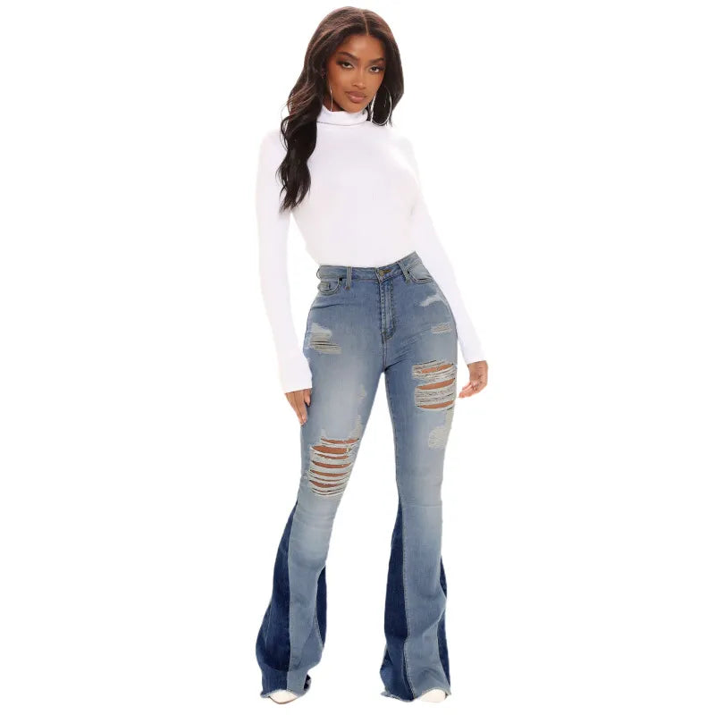 Ripped Flared Jeans