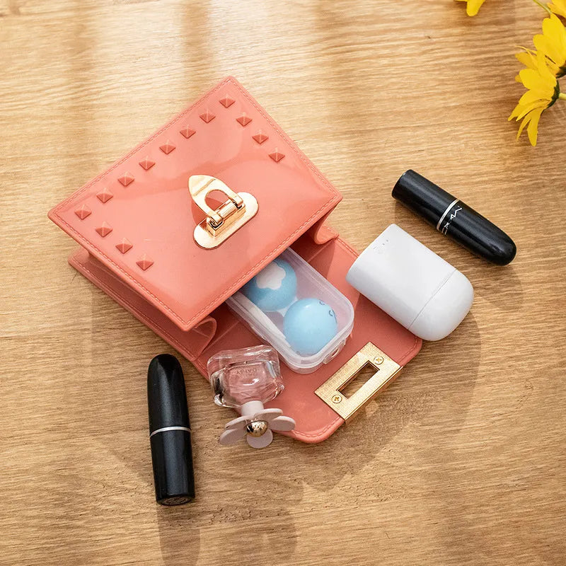 Wholesale Women Fashion Rivet Chain Messenger Mini Bag