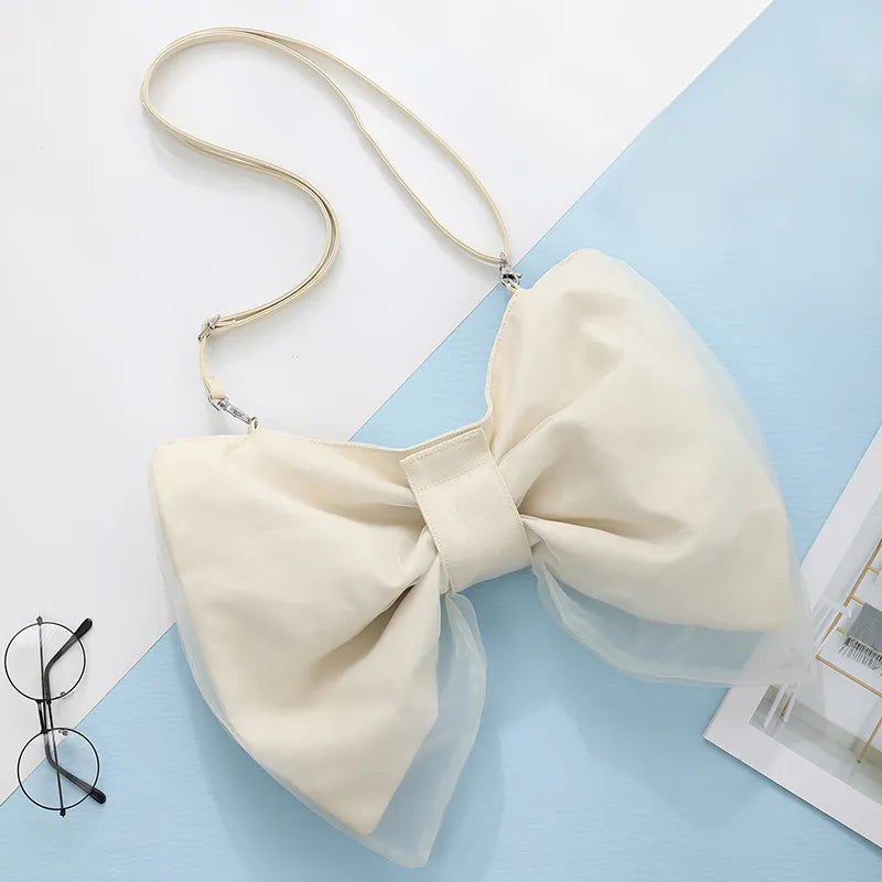 Women'S Fashion Design Bow Canvas Shoulder Bag