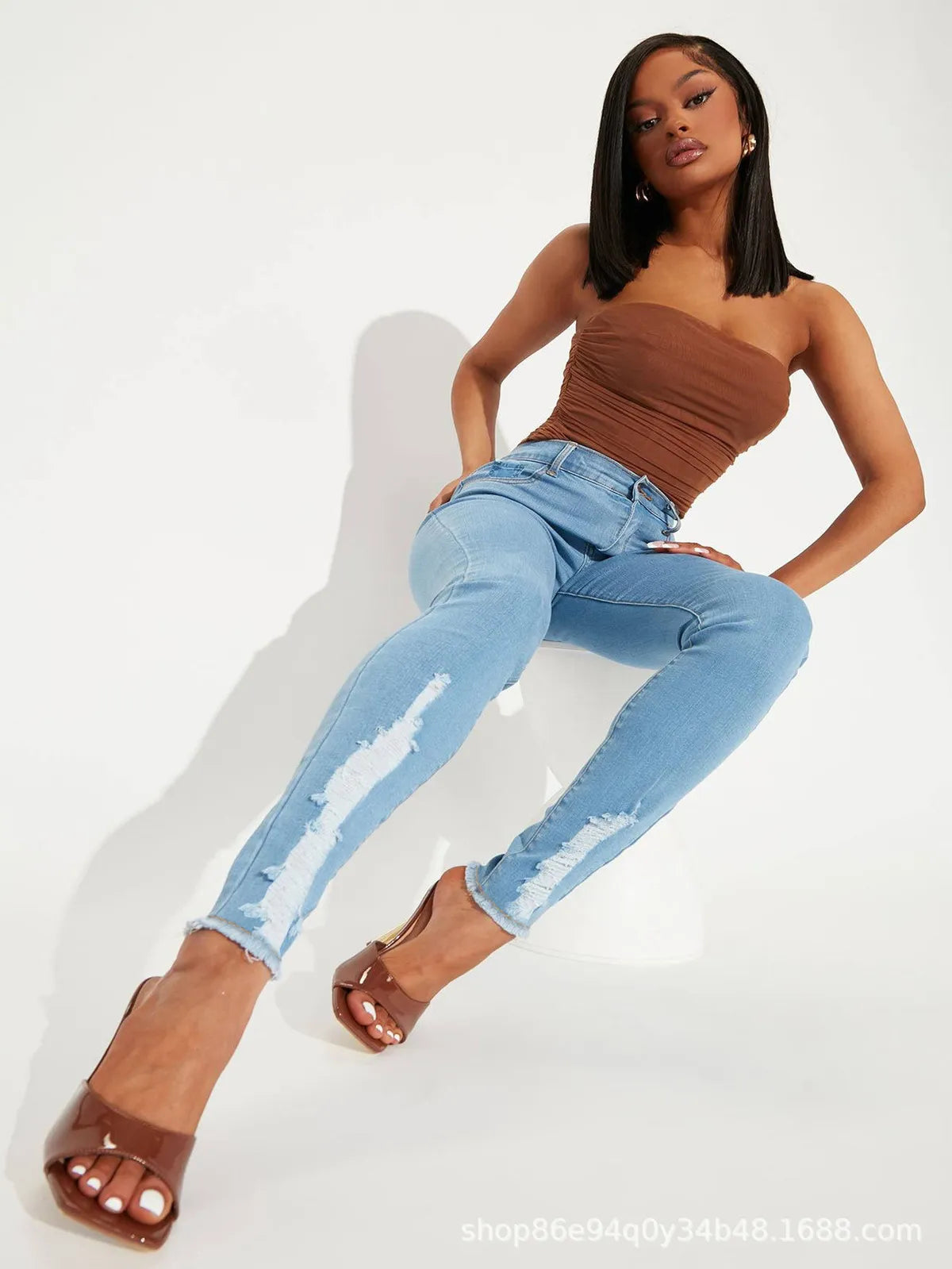 Casual Stretch High Waist Jeans