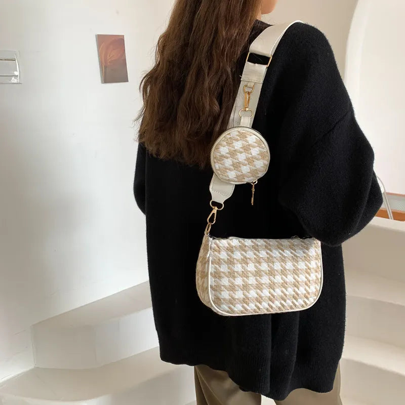 Color Blocking Large Capacity Hobo Shoulder Handle Bag