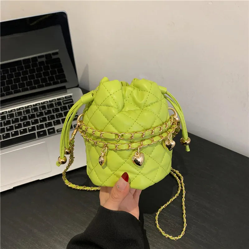 Fashion Solid Color Chain Mini Crossbody Bag