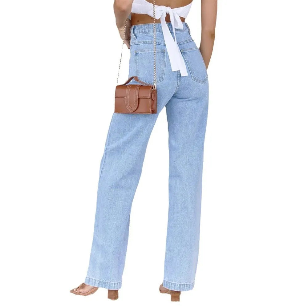Basic Light Blue Straight Jeans