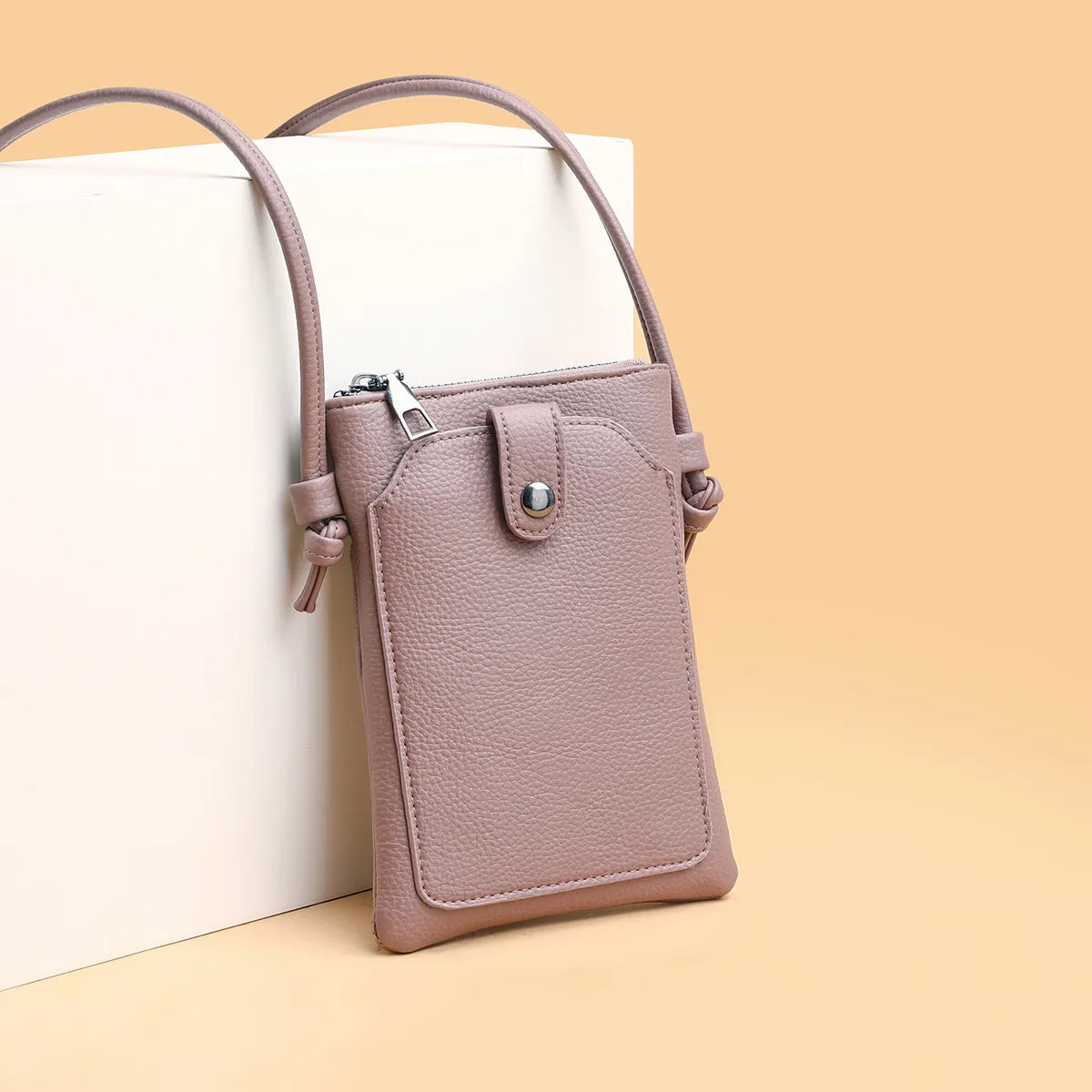 Women Solid Color Simple Portable Mini Crossbody Bag