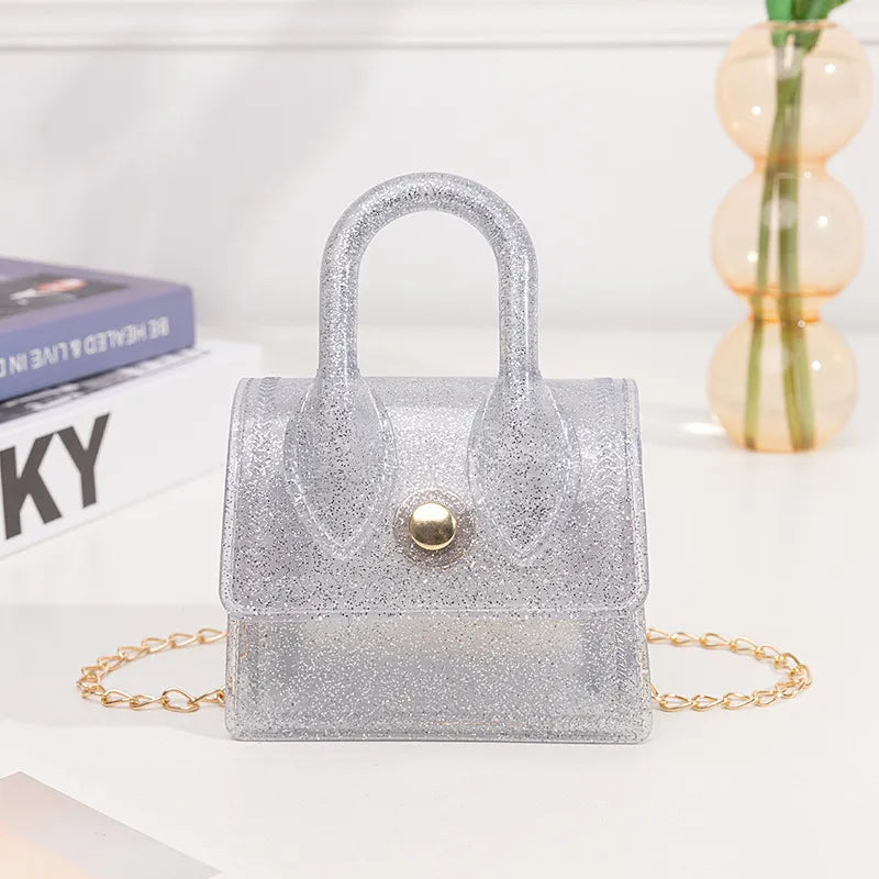 Women Fashion Simple Solid Color PVC Flap Mini Shoulder Crossbody Bag