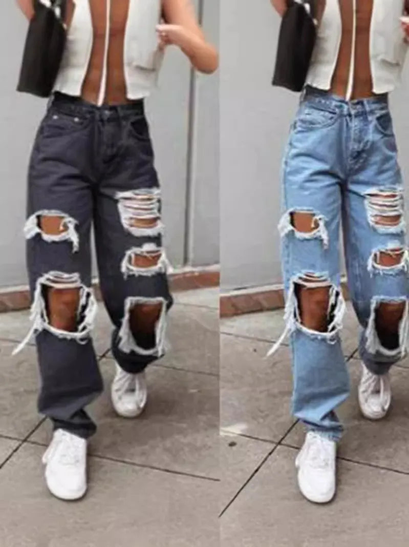 Casual Loose Ripped Jeans