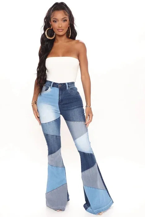 Stitching Flared Jeans